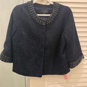 Twenty One Navy Sparkly Jacket with Black Embellishments